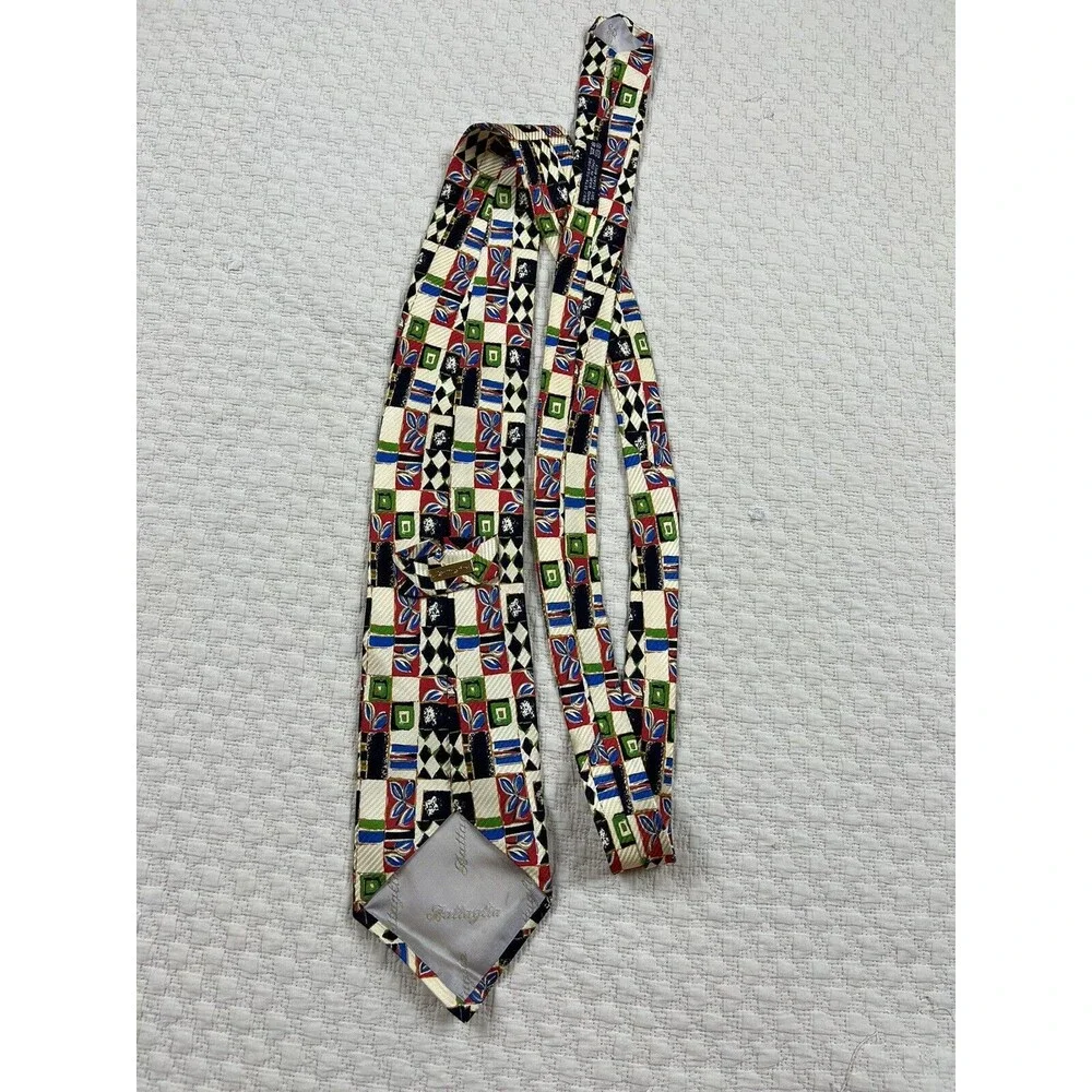 BATTAGLIA BEVERLY HILLS Abstract Colorful Silk Tie 59